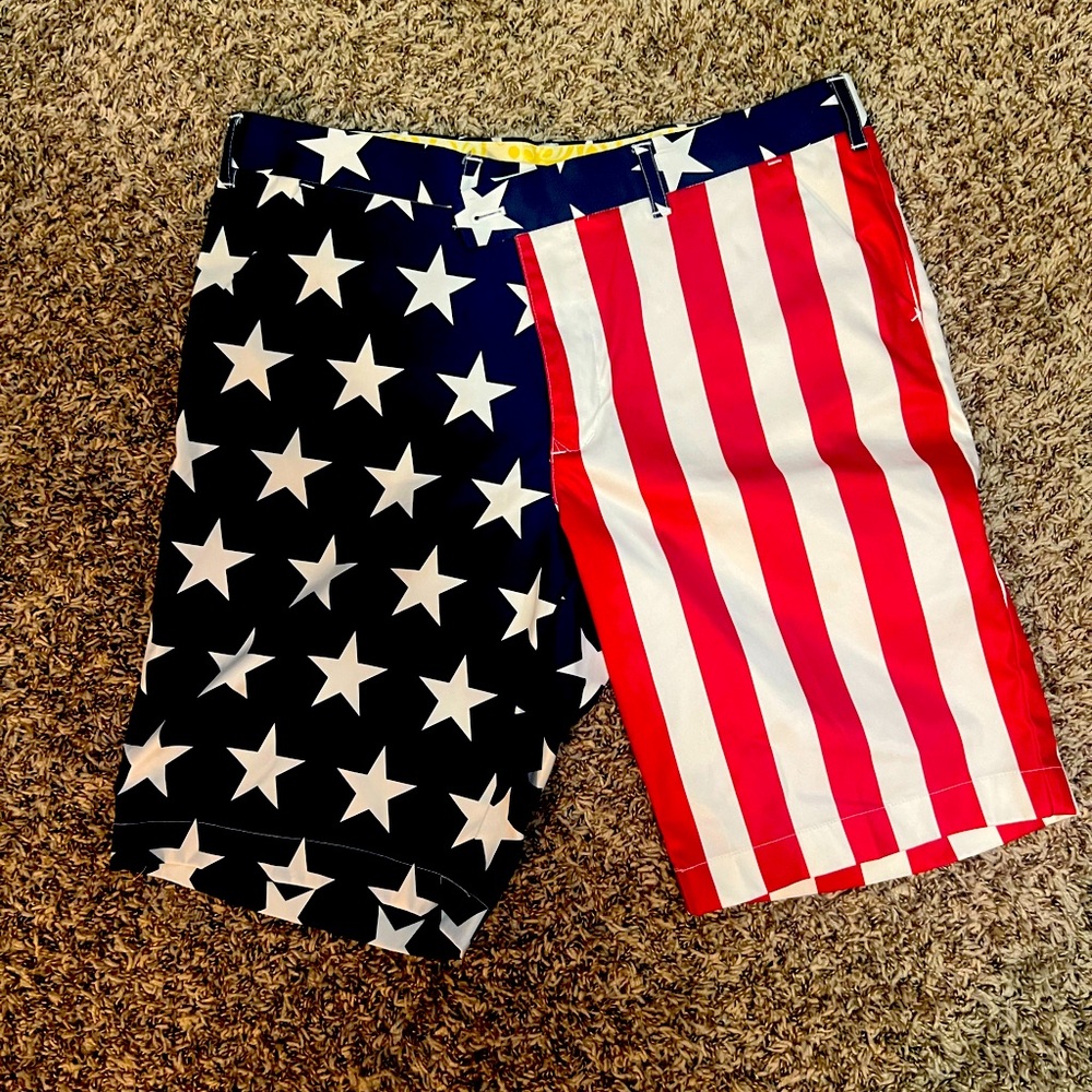 Loudmouth USA American flag golf shorts 38